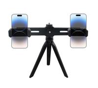 Trépied pour téléphone Portable avec Pince pour Phone Rotatif à 360° Double Support de téléphone Mini Trépied Flexible pour Smartphone