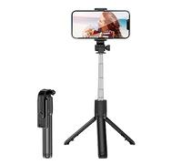 Trépied pour téléphone portable - Perche à selfie | Trépied rétractable en alliage d'aluminium, télécommande, rotation à 360°, réglage télescopique pour téléphone et téléphone portable Geruwam