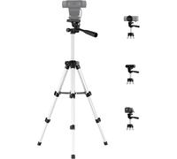 Trépied pour webcam Logitech C920, support tripode pour webcam Logitech Brio 4K, C925e C922x, C922, C930e, C930 C920, C615 - 65 cm de hauteur - Argent