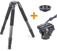 Trépied professionnel, construction en fibre de carbone, charge maximale 35 kg, ajouter une tête de bol F80