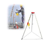 Trépied robuste en aluminium avec treuil autobloquant, capacité de 816,5 kg, protection contre les chutes pour espaces confinés, idéal pour tunnels, égouts, cabines marines et plus encore