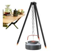 Trépied robuste, support de cuisson pour feu de camp, trépied de cuisine en plein air, trépied de barbecue de camping, trépied de cuisine portable, trépied de feu de camping avec chaîne pour