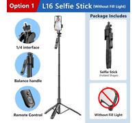 Trépied sans fil L16 1530mm,monopode pliable pour caméra d'action Gopro,Smartphones,équilibre,prise de vue stable en direct - Type L16 No Light