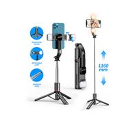 trépied selfie Bluetooth avec éclairage LED - RNCYN - monopode extensible - double éclairage de remplissage