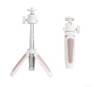 Trépied Selfie Portable Design Télescopique 3 Sections Réglable de 15cm à 27cm pour Smartphone (Blanc)