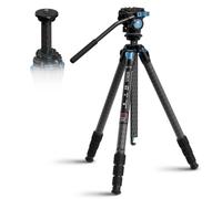 Trepied Sirui AM-124 en fibre de carbone avec tete de fluide AM-5VX 65.6 Trepied de camera video compacte pour voyages Colonne Triangulaire Colon