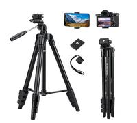Trepied Smartphone Aluminium 120cm, Fotopro Trepied Appareil Photo Portable pour iPhone Telephone, télécommande Bluetooth, trépied léger pour iPhone, Samsung, DSLR Caméra, Canon, Nikon, Video