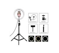 Trépied Smartphone avec Lumière LED 26cm 3 Modes Anneau Lumineux pour Vlogging et Selfie YONIS