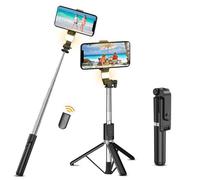 Trepied Smartphone - Perche a Selfie -170 CM-avec télécommande sans fil et remplir la lumière -Compatible iPhone Samsung Smartphones