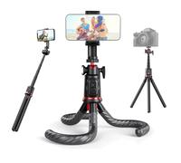 Trépied Smartphone, Rollei Easy Creator MonkeyPod Petit Trepied Flexible Appareil Photo 1/4 Gorillapod & Perche à Selfie Portable Rotatif à 360° avec Télécommande pour Phones Camera et Téléphone