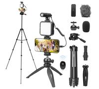Trépied statique VzonVideo pour smartphone,kit avec lumières LED Leic-color pour Smartphones,accessoires de caméra vidéo,trépied de sol - Type Vlogging K4