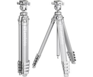 Trépied ultra-compact Leofoto série Azure AZ-235C+MBH-30, entièrement argenté