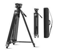 Trépied vidéo Robuste SIRUI avec tête Fluide - Construction Durable en Alliage d'aluminium, Hauteur réglable pour Un Enregistrement vidéo Fluide, Support Stable 22,0 LB (AVT-02)
