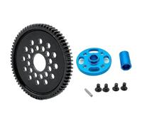 TREPMEUN Engrenage Droit et Support d'engrenage Haute Vitesse en métal 63T, 64T, 66T, 68T, 71T, 54500, for pièces de Mise à Niveau de Voiture télécommandée Tam-iya TT-02 TT02 1/10(68T)