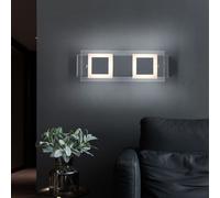 Treppenhauslampe Couloir Applique Murale 2x LED Chrome Reflétant Verre Satiné