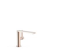TRES 21120501OP PROJECT-TRES Grifo Monomando Con Maneta Lateral Paire Lavabo Oro Rosa 24K