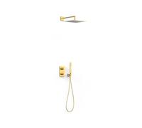 TRES 21125004OR THERM-BOX Kit de Grifo Termostático Empotrado de 2 Vías Ducha Color Oro 24K