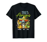 Tres Amigos Tequila Sel Citron Vert Cinco de Mayo Mexicain T-Shirt