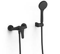 Robinet de douche Tres Base Plus 21616710NM avec set de douche baignoire, noir mat