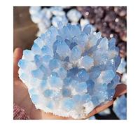 Très beau spécimen d'amas de cristal de Quartz fantôme bleu, lustre naturel (200_250g)