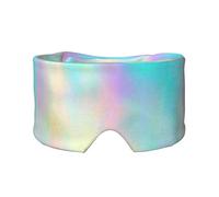 Très belle feuille holographique à texture arc-en-ciel,Masque pour les yeux bloquant la lumière Cache-yeux et cache-oreilles pour le sommeil