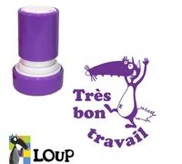 Très bon travail, Tampons Auto-Encreurs Pour Les Enseignants. 22mm, Reencrable, Encre Pourpre. Loup (Auzou)*