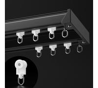 Très Épais Rail de Rideau Double Rail Conjoint de Plafond Lourd Rail de Rideau pour Séparation de Pièces,Alliage D'aluminium Tringle à Rideau(Black-A,3.6ft/110cm)