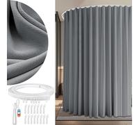 Très grand rideau de séparation avec crochets sur rails, gris Rideau occultant, protection visuelle Rideaux de séparation Chambre à coucher Salon, L 254 x H 213 cm