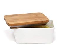 Très grande boîte à beurre en céramique blanche avec couvercle | Beurrier en porcelaine de 800 ml / beurrier 17,5 x 11,5 x 8 / Bien mieux qu'un beurrier en plastique ou un beurrier d'eau