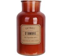 Très grande bougie de luxe parfumée à l'ambre - 26 cm de hauteur - Bougie parfumée artisanale dans un pot en verre classique - 110 heures de combustion - Rose foncé