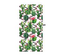 Très Grande Serviette de Plage en Microfibre for Le Sport, Le Voyage, la Plage, la Natation et Le Camping, Motif de Cactus sur Les Deux Faces(31x63in(80x160cm))