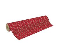 Clairefontaine - 223922C - Un Rouleau de Papier cadeau Tiny Roll - Grande longueur - Kraft 70g - Motifs : Rennes fond rouge - Dimensions : 50x0,35m - Format Compact - Emballage Cadeau Noël