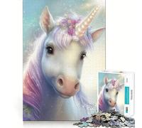Très Joli Puzzle Licorne pour Adultes,1000 pièces,Jeu Stimulant l'esprit,Taille Uniforme,pièces précises,idéal pour Les Voyages (38x26cm)