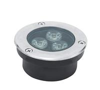 Très Mince Spot LED Piscine Encastrable Terrasse de Jardin 3W Spot LED Exterieur IP68 Étanche Acier Inoxydable 304 Extérieur, Pelouse, Bassin, Éclairage (Color : Yellow, Voltage : 220V)