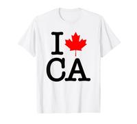 Très Poli Rouge Noir I Love Canada Maple Leaf T-Shirt Graphique avec Valeur