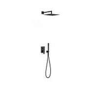 Tres Project-tres ensemble de robinetterie de douche 21128004NM à encastrer, douche de tête + baignoire-douche, noir mat