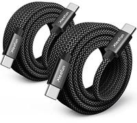 Très Résistant Cable USB C vers USB C Charge Rapide 3 M Lot de 2, PD 60W Type C Chargeur pour Samsung Galaxy S24 S23 S22 Plus/Ultra, pour iPhone 15/16 Pro Max, pour iPad 10. Gen/Pro/Air etc