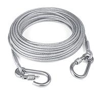Tresbro Câbles d'attache Laisse Câble Laisse chaîne en métal pour Chien Pet Traction Corde pour Chiot Medium Chiens de Grande Taille jusqu'à 100 KG (9M)