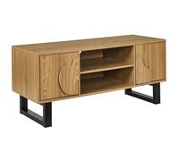 TRESICE France Home Deco Factory, HD0434, Meuble TV Contemporain avec Rangement optimisé, Design élégant et Facile à Entretenir, Compatible avec Tous Les téléviseurs, Marron Noir, 110x48x40 cm