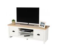 TRESICE FRANCE Meuble TV ois Et Blanc 2 Tiroirs - 120x39.5x42.5cm