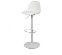 Tresice france Tabouret de Bar métal Blanc et Assise Velours Blanc - 47x43x105cm