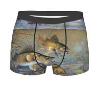 TRESILA Boxer africain en tissu éponge pour homme, respirant, confortable, extensible, tissu doux, sous-vêtements quotidiens pour homme, Pêcheur en lac, M