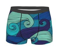 TRESILA Boxer pour homme - Respirant et confortable - Tissu doux - Motif tracteur agricole, Motif rayé océan, M
