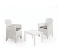 Tresillo Akita Coussins Blanc 3 Pièces Ensemble