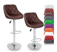 TRESKO® 2er Set Barhocker Barstuhl Tresenhocker Küchenhocker Hocker Loungesessel 2x braun