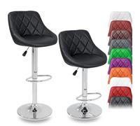 TRESKO® 2er Set Barhocker Barstuhl Tresenhocker Küchenhocker Hocker Loungesessel 2x schwarz