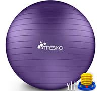 TRESKO® Ballon de Gymnastique | Anti-éclatement | Boule d'assise | Balle de Yoga | Balles d'exercices Fitness | 300 kg | avec Pompe à air | Violet | 85cm
