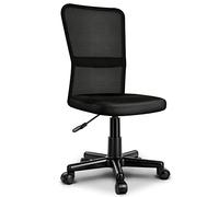 TRESKO® Chaise Fauteuil siège de Bureau Ergonomique, de 7 Couleurs différentes, Lift SGS contrôlé (Noir, sans accoudoirs)