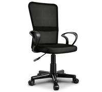 TRESKO® Chaise Fauteuil siège de Bureau ergonomique | Noir, avec accoudoirs | Siège Pivotant Réglable 32-45cm | Lift SGS contrôlé