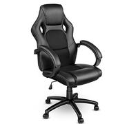 TRESKO Chaise Fauteuil siège de Bureau Racing Sport Ergonomique inclinable accoudoirs rembourrés, de 14 Couleurs différentes, Lift SGS contrôlé (Noir/Bleu Clair)